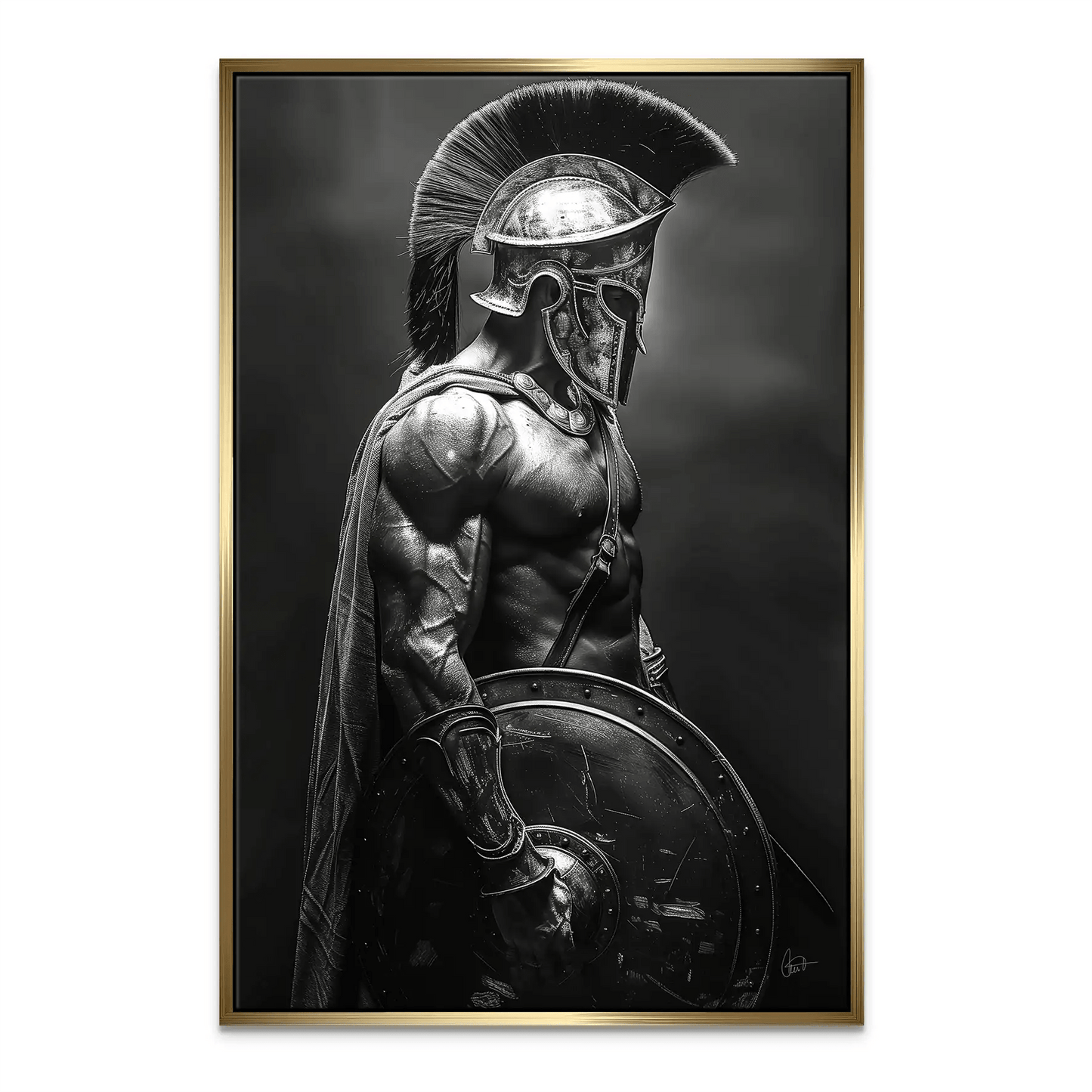 Tablou Spartan alb-negru