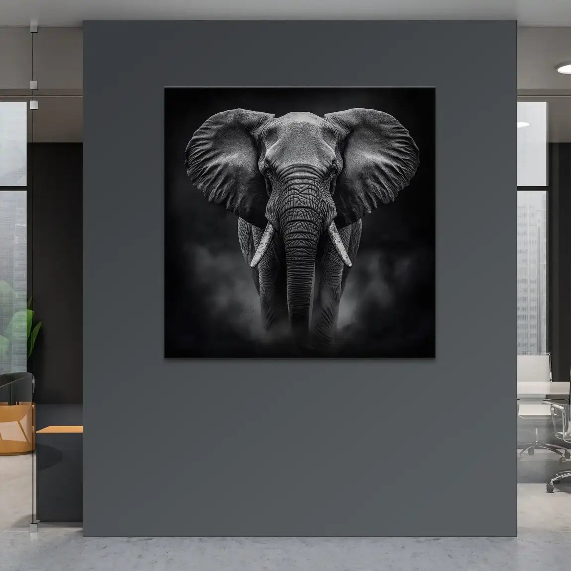 Tablou Elefant BW