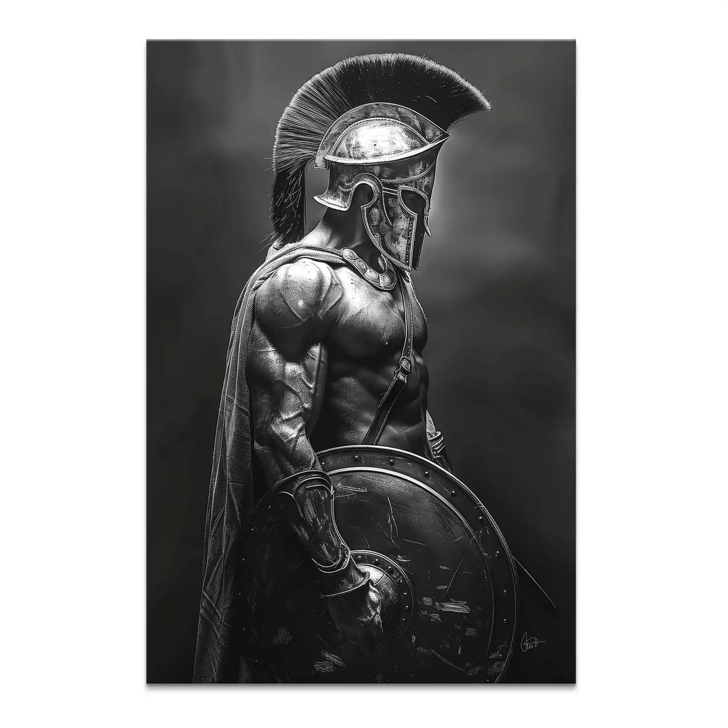 Tablou Spartan alb-negru