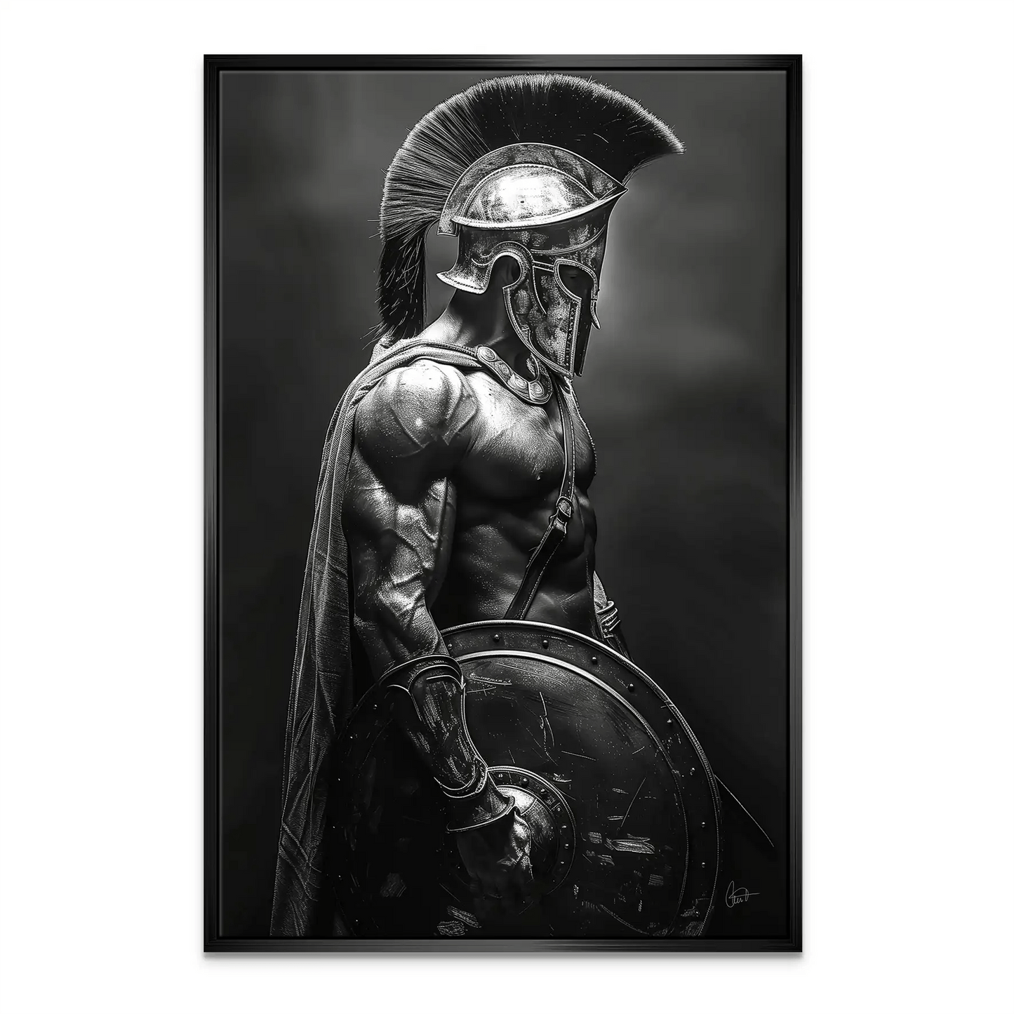 Tablou Spartan alb-negru
